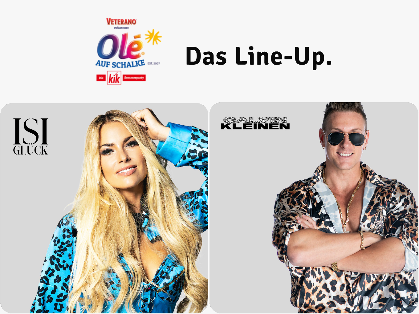Isi Glück und Calvin Kleinen im Line-Up